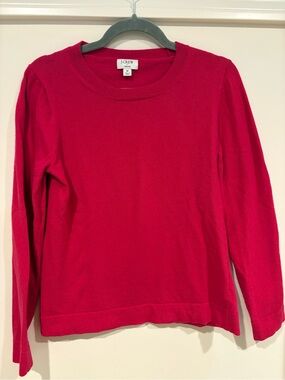 J. Crew Factory Teddie Crewneck Sweater in Vibrant Pink